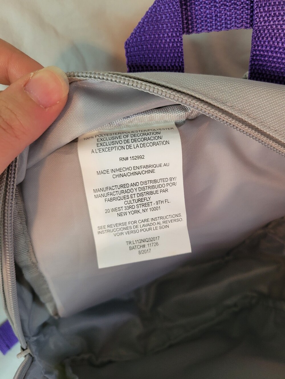 Nintendo Super Nintendo Light Gray & Purple Mini Backpack SNES Collectible - Picture 11 of 11